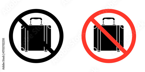 Forbidden luggage signs vector illustration for ui