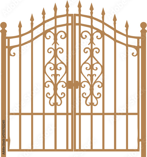 Ornamental Wrought Iron Gate with Decorative Design