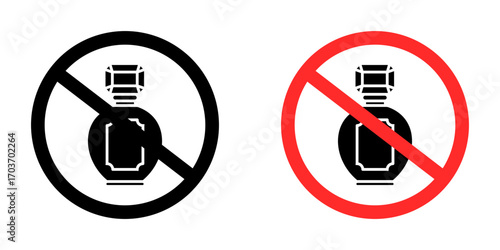 Forbidden perfume signs vector illustration for ui