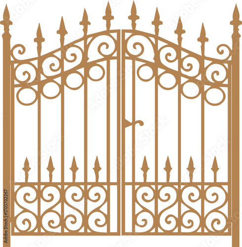 Ornamental Wrought Iron Gate with Decorative Design