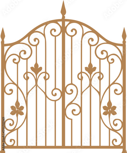 Ornamental Wrought Iron Gate with Decorative Design