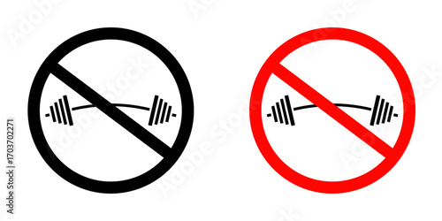 Forbidden barbell signs vector illustration for ui