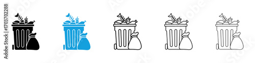 Food waste icons vector illustration for ui