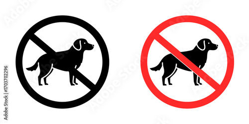 Forbidden dog pet signs vector illustration for ui