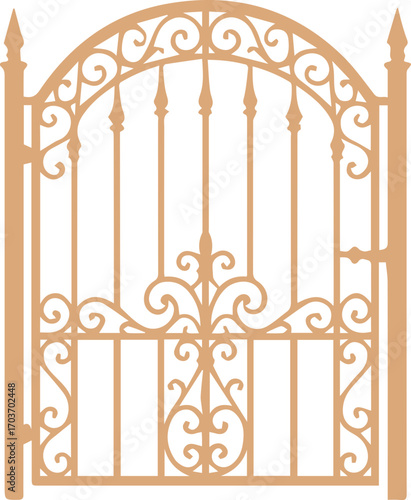 Ornamental Wrought Iron Gate with Decorative Design