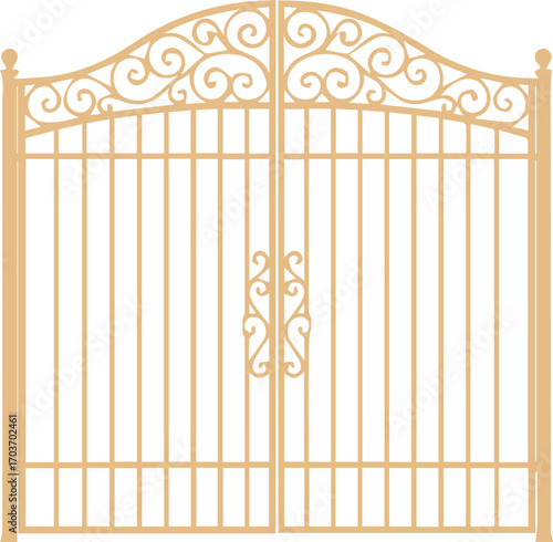 Ornamental Wrought Iron Gate with Decorative Design
