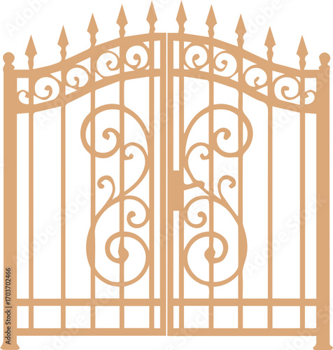 Ornamental Wrought Iron Gate with Decorative Design