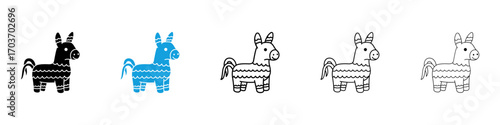 Donkey pinata icons vector illustration for ui