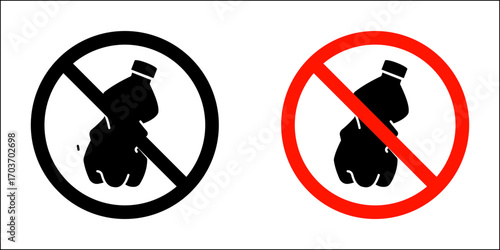 Dont throw away plastic signs vector illustration for ui