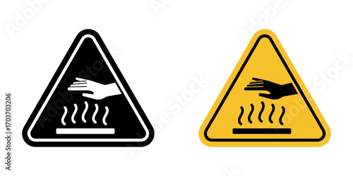 Caution hot surface signs vector illustration for ui