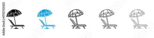 Beach chair icons vector illustration for ui