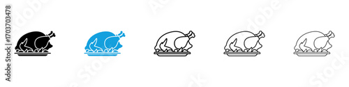 Baked turkey icons vector illustration for ui