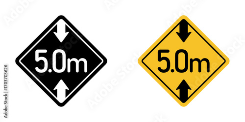 5 meter signs vector illustration for ui