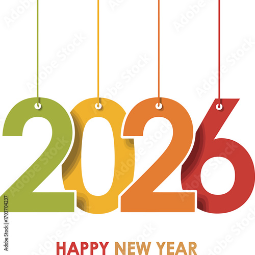 Happy New Year 2026 Celebration Greeting Card