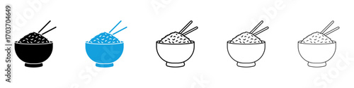 Rice bowl icons vector illustration for ui