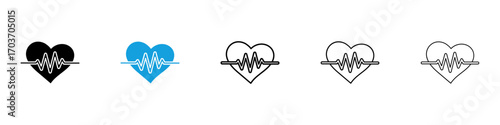 Heartbeat icons vector illustration for ui