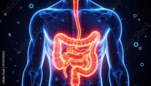 Human Digestive System: Intricate 3D Medical Anatomy Illustration