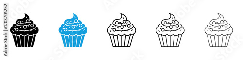 Cupcake icons vector illustration for ui