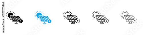 Solar energy icons vector illustration for ui