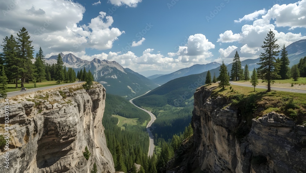 Obraz premium Deep Gorge in Mountain Landscape