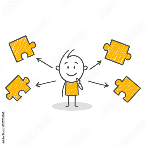 An individual carefully examining solutions and using analytical thinking to identify the most suitable option.