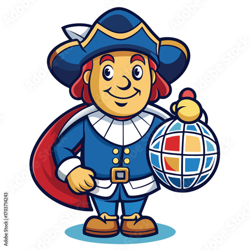 cartoon-style-columbus-character-with-globe-vector.eps