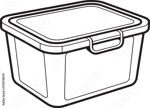 Airtight Food Storage Container Silhouette Vector Illustration Kitchen Organization and Food Preservation