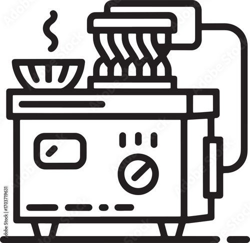 Detailed Food Steamer Illustration for Healthy Cooking and Kitchen Appliance Designs