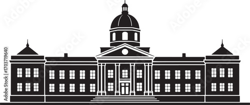 Detailed Government Building Vector Illustration for Architectural and Historical Design Projects