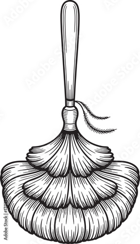 Detailed Illustration of a Feather Duster for Cleaning and Dust Removal Projects and Designs