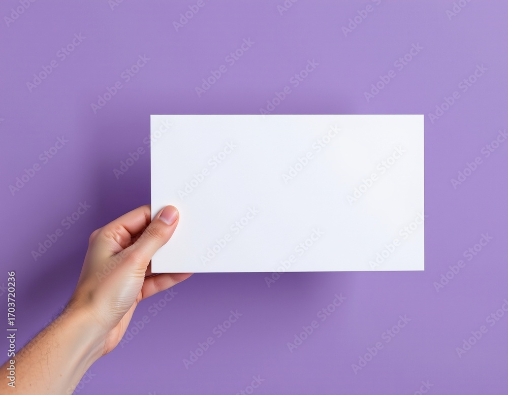 Fototapeta premium Hand Holding Blank White Paper