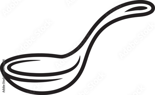 Outline Ladle Illustration: Culinary Tool for Serving Soups, Stews, and Sauces with Style and Precision