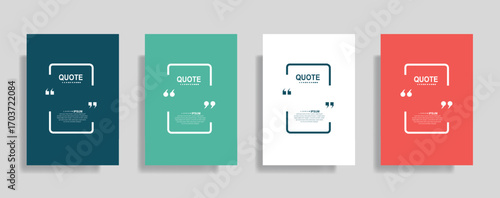 Minimalist quote frame template set with modern square design