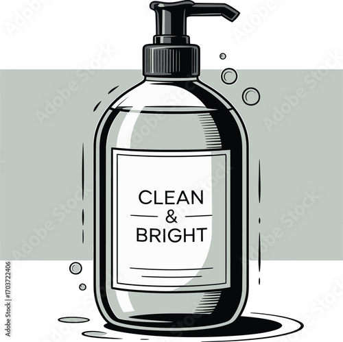 Soap Dispenser Illustration for Hygiene Products and Cleaning Supply Designs on Transparent