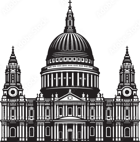 St. Paul's Cathedral Vector Illustration for Architectural and Travel Designs with Transparent Background