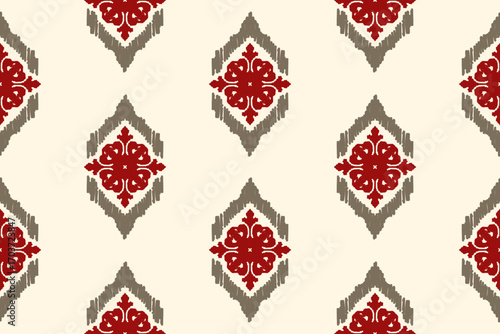 Seamless fabric pattern with traditional ornaments Design for backgrounds, carpets, wallpapers, clothes, wraps, batik, fabrics.