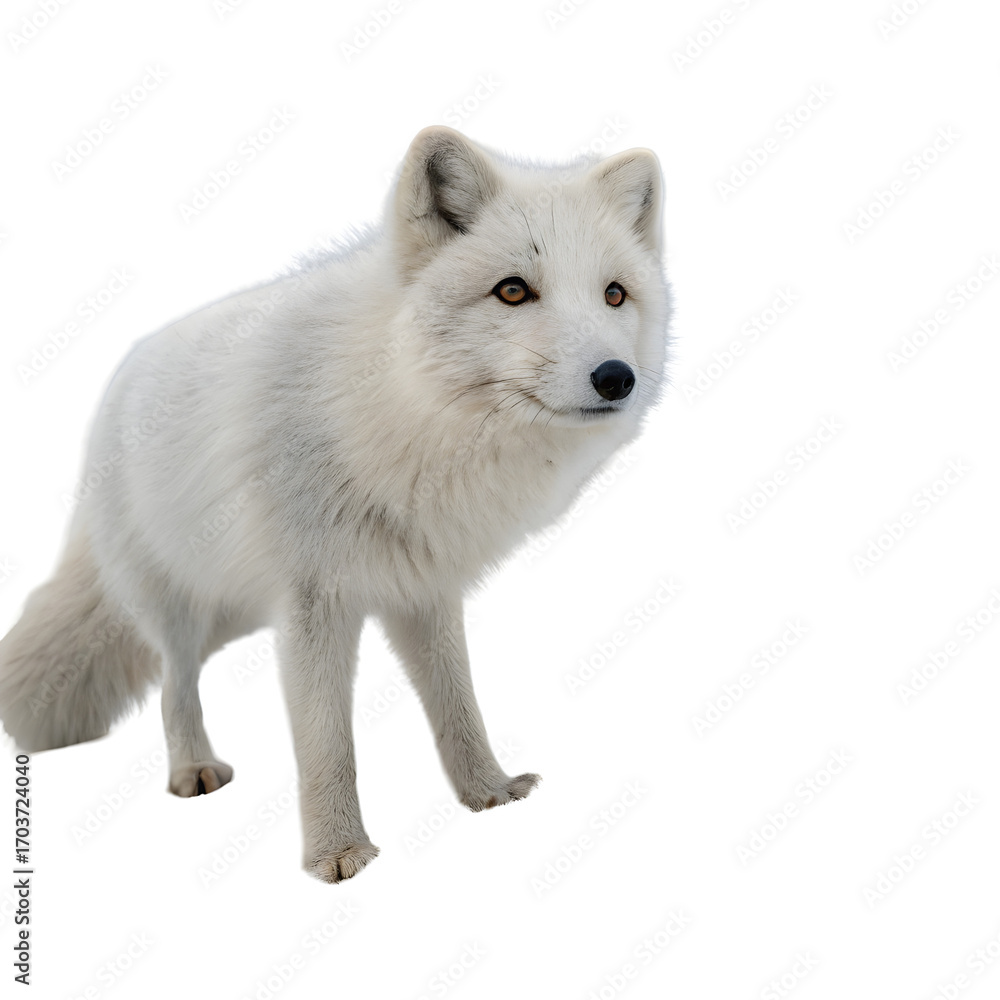 Naklejka premium arctic-fox-portrait-in-snowy-field--natural-beauty (1)