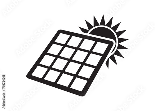 Graphic of a solar panel featuring the sun for your unique design