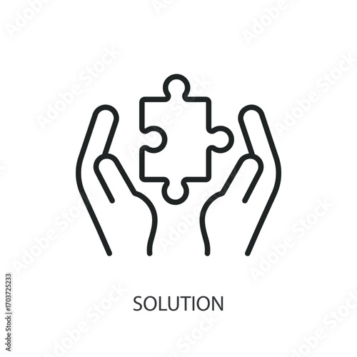 Solution thin line vector icons.