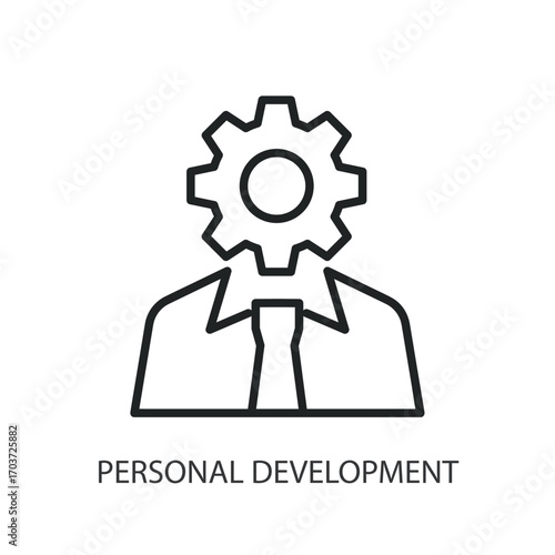 Personal development thin line vector icons.