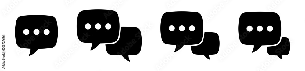 custom made wallpaper toronto digitalChat icons and talk icons set. Speech bubbles icons collection in solid style.