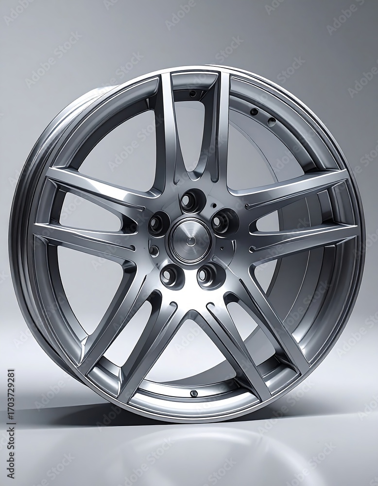 Obraz premium Alloy wheel, silver, modern