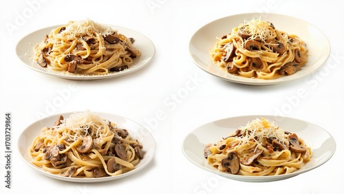 Four plates with different types of pasta background backgrounds depth elements scene cartoonish expression colorful emotion design gesture movement composition figure creative illustration