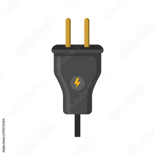 Electrical plug flat vector illustration isolated on a white background