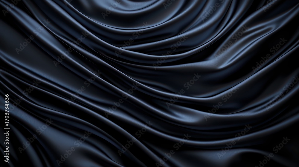 Obraz premium Luxurious dark fabric drapes elegantly, showcasing smooth, flowing textures, Ideal for fashion design, interior decoration