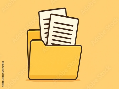 Stack of Documents in Office Folder