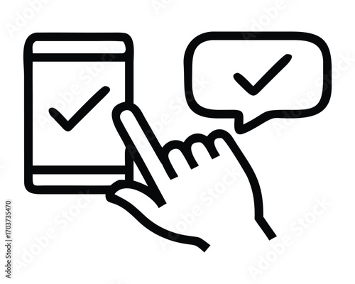 A yes or no choice is a symbol of success, an OK sign for a concept design, a check mark in a checkbox

Can you tell me more about the type of image you're trying to describe, such as its style or pur