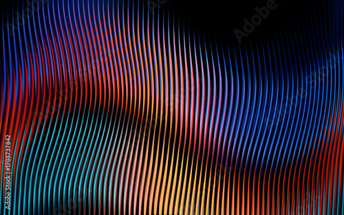 Abstract colorful wavy lines pattern design vibrant hues flowing curves dynamic movement background with glass effect