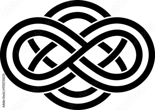 Celtic Knot Endless Loop Silhouette Vector Illustration