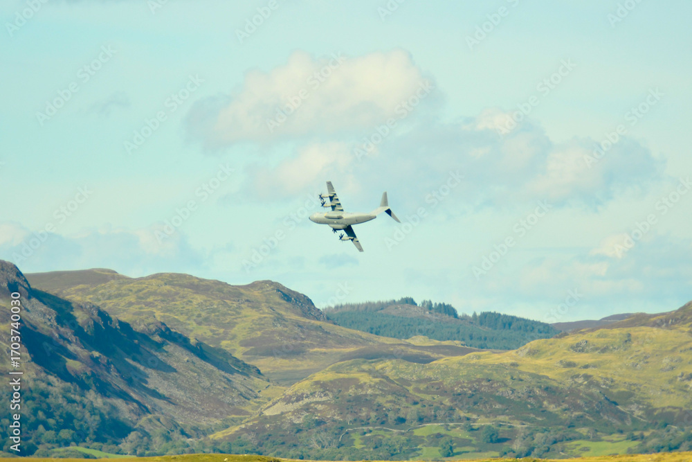 Fototapeta premium A400 - Low Flying - Mach Loop - Wales - UK - September 2025